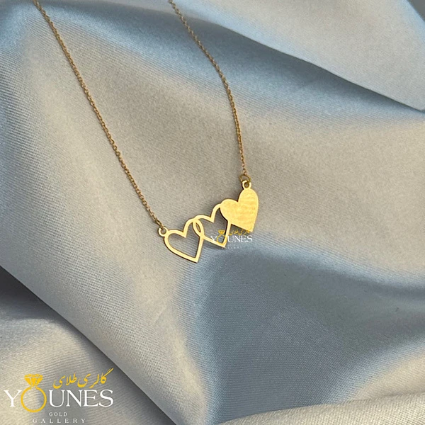 گردنبند مینیمال سه قلب طلا